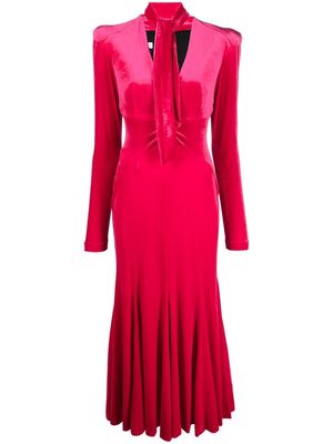 Philosophy Di Lorenzo Serafini velvet V-neck midi dress - Pink