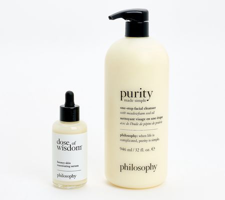 philosophy purity facial cleanser & dose of wisdom serum
