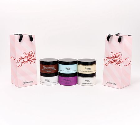 philosophy sweet holiday 6pc glazed body souffle w/bags