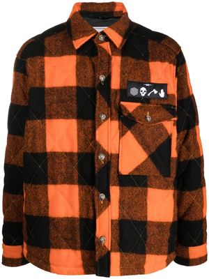 Phipps check-pattern quilted overshirt - Orange