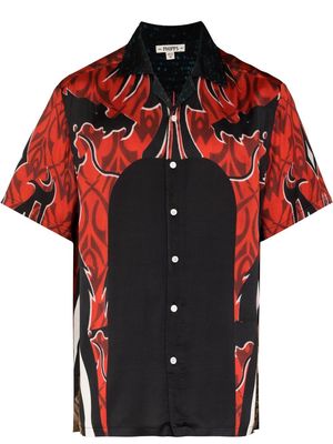 Phipps Dragon Warrior-print bowling shirt - Black
