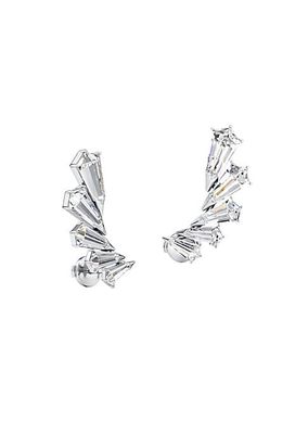 Phoenix Wing 18K White Gold & 3.78 TCW Lab-Grown Diamond Earrings