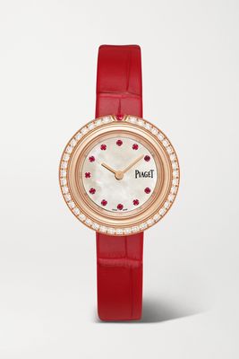 Piaget - Possession 29mm 18-karat Rose Gold, Alligator, Diamond And Ruby Watch - Red