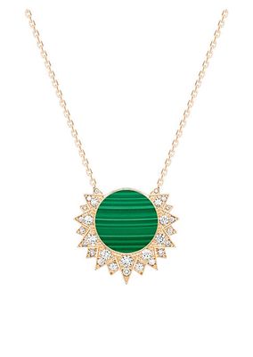 Piaget Sunlight 18K Rose Gold, Malachite & Diamond Pendant Necklace