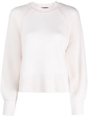Piazza Sempione raglan-sleeved cashmere knitted jumper - White