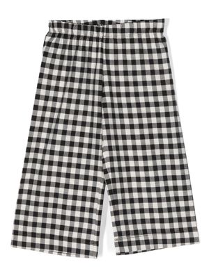 Piccola Ludo check-pattern elasticated-waist trousers - Black