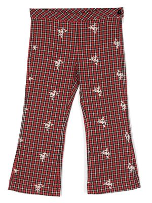 Piccola Ludo check-pattern straight trousers - Red
