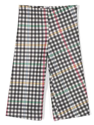 Piccola Ludo check-print wide-leg trousers - Grey