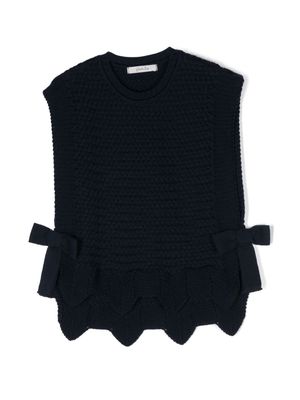 Piccola Ludo chunky-knit merino wool vest - Blue