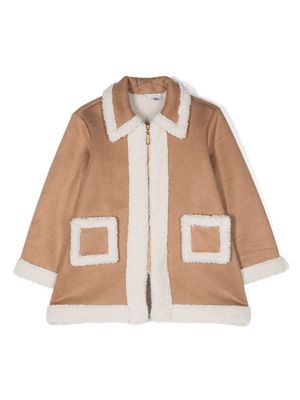 Piccola Ludo faux-shearling zip-up jacket - Brown