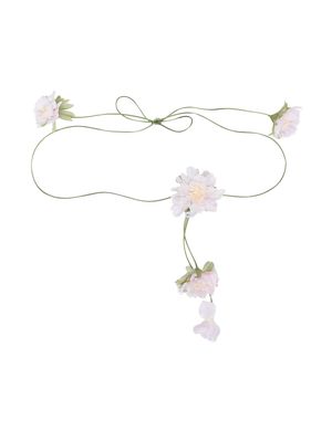 Piccola Ludo flower-detail belt - Green