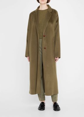 Pickstitch Long Cashmere Coat