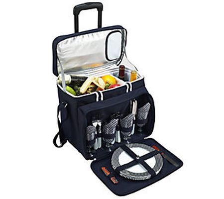 Picnic at Ascot Picnic Cooler for 4 on Wheels