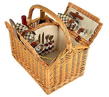 Picnic at Ascot Vineyard Willow Picnic Basket f or 2