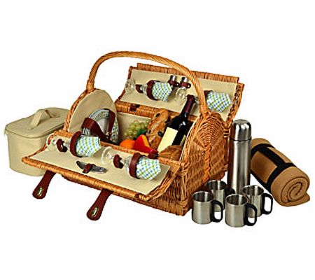 Picnic at Ascot Yorkshire Picnic Basket for 4 w /Blanket