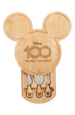 Picnic Time x Disney D100 Mickey Mouse Wooden Cheese Board with Cheese Knife Set in Parawood