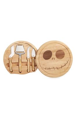 Picnic Time x Disney Tim Burton's The Nightmare Before Christmas Jack Skellington Circo Cheese Board & Tools Set in Parawood