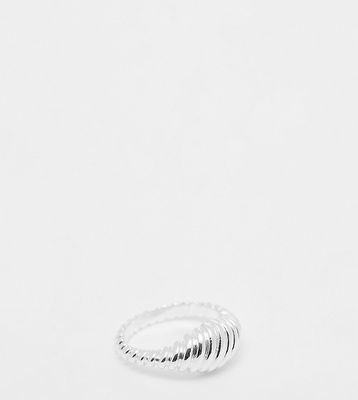 Pieces 18k plated chunky textured ring in silver