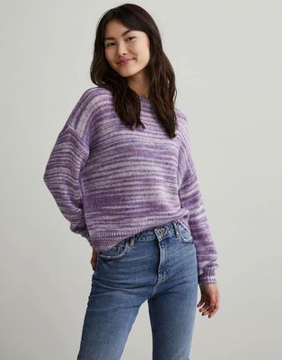 Pieces crew neck sweater in violet ombre-Purple