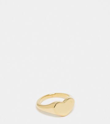 Pieces Exclusive 18k plated heart signet ring in gold