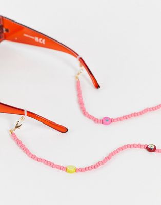 Pieces fruit charms sunglasses chain in pink-Multi