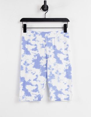 Pieces legging shorts set in blue tie dye-Multi