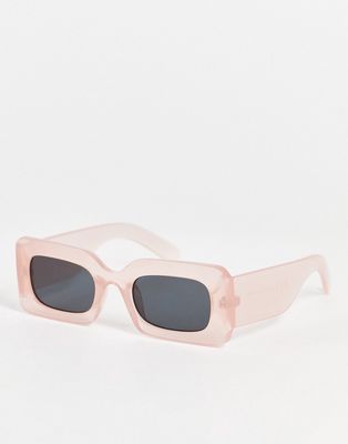 Pieces oversized square sunglasses in pink