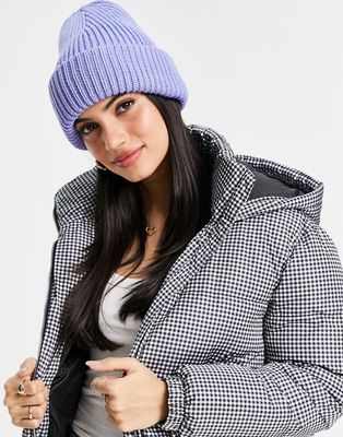 Pieces polyester ribbed beanie in pale blue - LBLUE-Blues