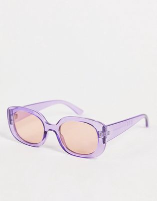 Pieces rounded sunglasses in lilac-Purple