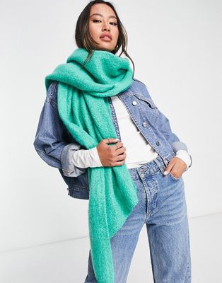 Pieces scarf in bright green