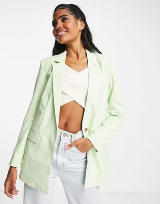 Pieces tailored blazer in light green-Pink