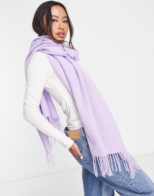 Pieces tassel detail scarf in lilac-Purple