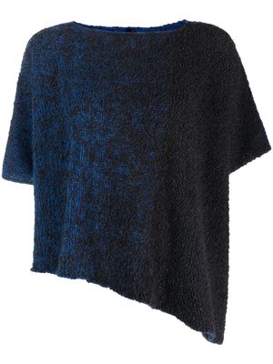 PierAntonioGaspari asymmetric intarsia-knit top - Blue
