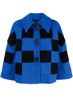 PierAntonioGaspari checkerboard-pattern panelled jacket - Black