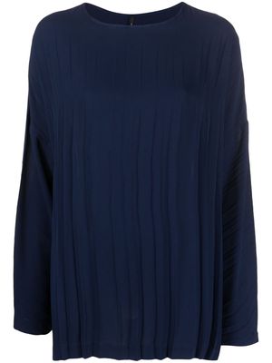 PierAntonioGaspari long-sleeve pleated blouse - Blue