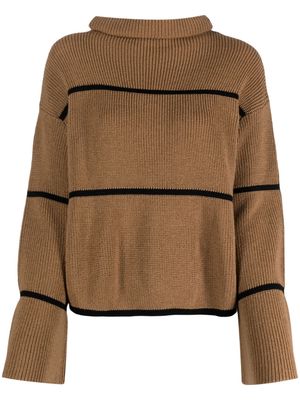 PierAntonioGaspari reversible striped virgin-wool jumper - Brown