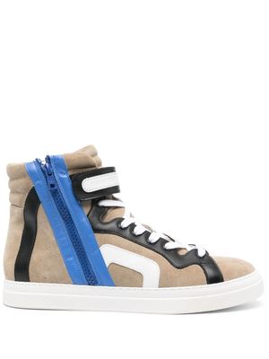 Pierre Hardy 112 panelled suede sneakers - Neutrals
