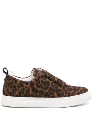 Pierre Hardy Baskets Slider leopard-pattern suede sneakers - Brown