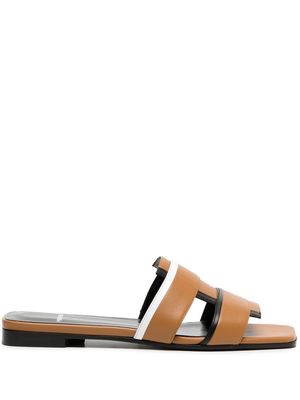 Pierre Hardy double-strap leather sandals - Brown