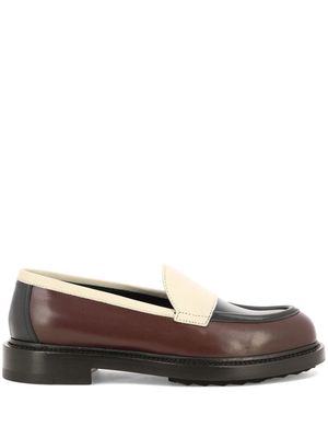 Pierre Hardy panelled leather loafers - Red