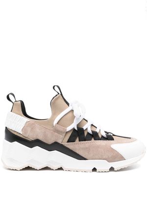 Pierre Hardy Street Life panelled suede sneakers - Neutrals