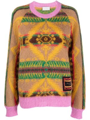 Pierre-Louis Mascia abstract-pattern knit jumper - Yellow