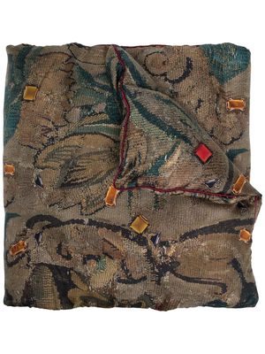 Pierre-Louis Mascia abstract-pattern print padded gilet - Brown