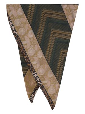 Pierre-Louis Mascia abstract pattern-print silk scarf - Green
