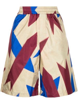 Pierre-Louis Mascia abstract-print silk Bermuda shorts - Multicolour