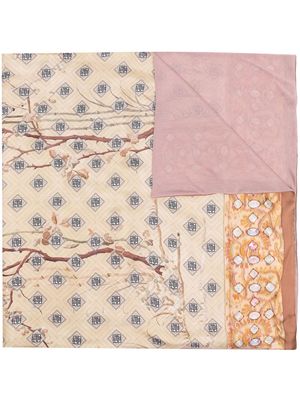Pierre-Louis Mascia abstract-print silk scarf - Brown