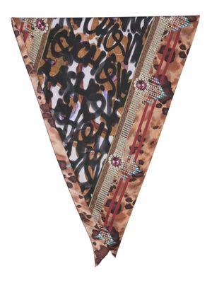 Pierre-Louis Mascia Aleo graphic-print silk scarf - Black