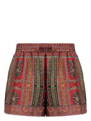 Pierre-Louis Mascia all-over paisley-print shorts - Red