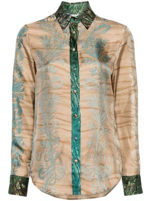 Pierre-Louis Mascia Aloe brocade silk shirt - Neutrals