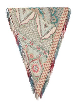 Pierre-Louis Mascia baroque-print frayed scarf - Neutrals